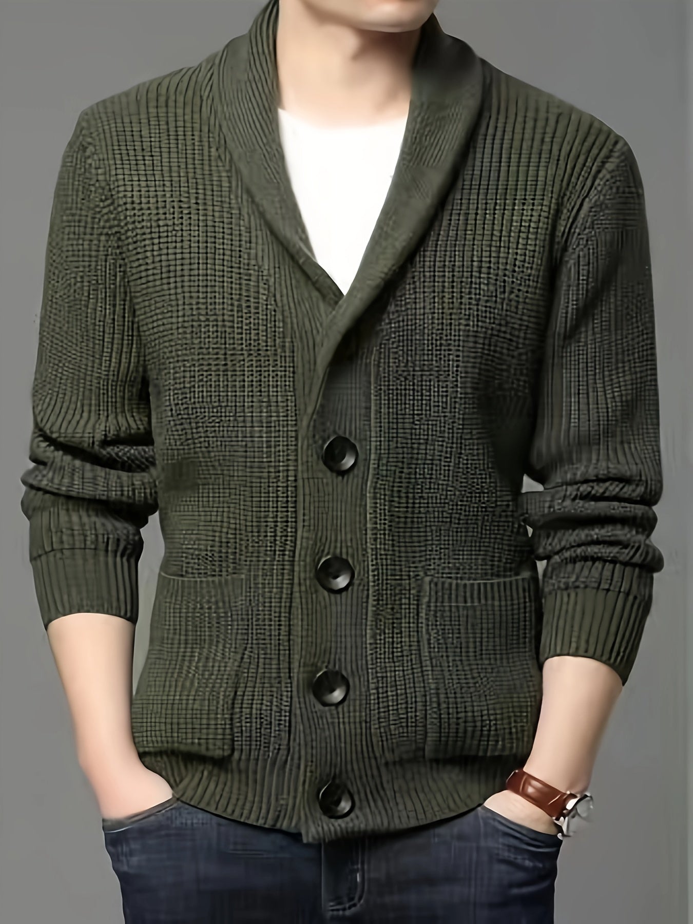 Men's button up cardigan best sale